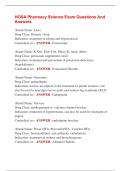 HOSA Pharmacy Science Exam Questions And  Answers