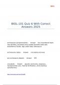 BIOL-101 Quiz 6 With Correct Answers 2025