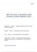 BIOL 101 Quiz 1-9 Package deal Latest Updates 2025