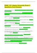 PHSC 121 Liberty University Exam 3 Questions And Answers