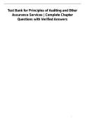 Test Bank for Principles of Auditing and Other Assurance Services&comma; 22nd Edition &ndash; Whittington & Pany &vert; Complete&comma; Verified&comma; and Updated