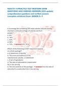 NUSCTX 10 PRACTICE TEST MIDTERM EXAM  QUESTIONS AND VERIFIED ANSWERS 2025 update&vert;  comprehensive questions and verified answers  &lpar;complete solutions&rpar; Exam &vert;GRADE A&plus;&excl;&excl; in an energy bar containing 200 total calories calories and 8g of protein&comma; what percenta