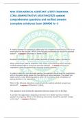 NHA CCMA MEDICAL ASSISTANT LATEST EXAM&sol;NHA  CCMA ADMINISTRATIVE ASSISTING2025 update&vert;  comprehensive questions and verified answers  &lpar;complete solutions&rpar; Exam &vert;GRADE A&plus;&excl;&excl;