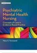 Test Bank  Psychiatric Mental Health Nursing&colon; Concepts of Care in Evidence-Based Practice TENTH EDITION  &vert;OVER 350 WELL-STRUCTURED QUESTIONS WITH 100&percnt; CORRECT ANSWERS