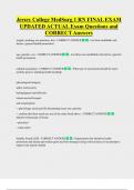 Jersey College MedSurg 1 RN FINAL EXAM  UPDATED ACTUAL Exam Questions and  CORRECT Answers 