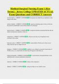 Medical-Surgical Nursing Exam 1 &lpar;Key  Terms&rpar; - Jersey College UPDATED ACTUAL  Exam Questions and CORRECT Answers 