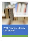 WISE Financial Literacy Certification Practice Questions & Answers Latest Update&period;