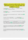 JERSEY COLLEGE MED-SURG WEEK 1  UPDATED ACTUAL Exam Questions and  CORRECT Answers