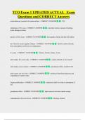 TCO Exam 1 UPDATED ACTUAL   Exam  Questions and CORRECT Answers 