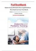 Test Bank For Maternity and Pediatric Nursing&comma; 5th Edition By Susan Ricci&semi; Theresa Kyle&semi; Susan Carman&vert; 9781975220419&vert; All Chapters&vert; LATEST