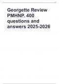 Georgette Review PMHNP&period; 400 questions and answers 2025-2026