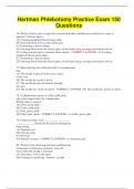 Hartman Phlebotomy Practice Exam 150 Questions