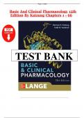 Basic and Clinical Pharmacology&comma; 15th Edition TEST BANK by Bertram G&period; Katzung&comma; Verified Chapters 1 - 66&comma; Complete Newest Version