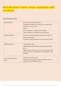 ACE Personal Trainer Exam questions with solutions