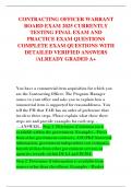 CONTRACTING OFFICER WARRANT BOARD EXAM 2025 CURRENTLY TESTING FINAL EXAM AND PRACTICE EXAM QUESTIONS COMPLETE EXAM QUESTIONS WITH DETAILED VERIFIED ANSWERS &sol;ALREADY GRADED A&plus;