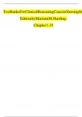 Test Bank for Clinical Reasoning Cases in Nursing &lpar;8th Edition&rpar; by Mariann M&period; Harding &ndash; Complete Chapters 1&ndash;15 &vert; Case-Based & NCLEX-Style