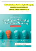 Test Bank for Yoder-Wise&rsquo;s Leading and Managing in Canadian Nursing &lpar;2nd Edition&rpar; by Patricia S&period; Yoder-Wise &ndash; Complete Chapters 1&ndash;32 &vert; Leadership & Professional Practice Exam Prep
