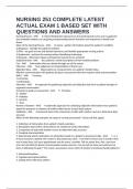 NURSING 251 COMPLETE LATEST ACTUAL EXAM 1 BASED SET WITH QUESTIONS AND ANSWERS