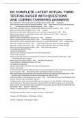 DC COMPLETE LATEST ACTUAL THIRD TESTING BASED WITH QUESTIONS AND CORRECT&sol;VERIFIED ANSWERS