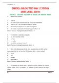 TEST BANK FOR CAMPBELL BIOLOGY 11TH EDITION URRY CAIN &lpar;COMPLETE WITH ALL CHAPTERS&rpar;