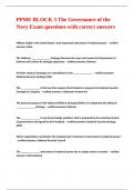 PPME BLOCK 3 The Governance of the Navy Exam questions with correct answers&period;