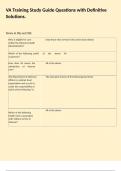 VA Training Study Guide Questions with Definitive Solutions&period;