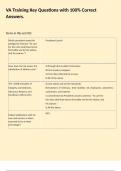 VA Training Key Questions with 100&percnt; Correct Answers&period;