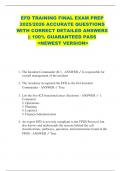 EFD TRAINING FINAL EXAM PREP  2025&sol;2026 ACCURATE QUESTIONS  WITH CORRECT DETAILED ANSWERS  &vert;&vert; 100&percnt; GUARANTEED PASS  <NEWEST VERSION> 