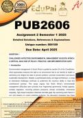 PUB2606 Assignment 2 &lpar;COMPLETE GUIDELINE&rpar; Semester 1 2025 &lpar;806189&rpar; - DUE April 2025