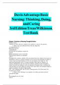 TEST BANK For Davis Advantage for Basic Nursing&colon; Thinking&comma; Doing&comma; and Caring&colon; Thinking&comma; Third Edition by Leslie S&period; Treas  All Chapters