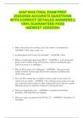 IAAP WAS FINAL EXAM PREP  2025&sol;2026 ACCURATE QUESTIONS  WITH CORRECT DETAILED ANSWERS &vert;&vert;  100&percnt; GUARANTEED PASS   <NEWEST VERSION> 