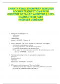 CAMATA FINAL EXAM PREP 2025&sol;2026  ACCURATE QUESTIONS WITH  CORRECT DETAILED ANSWERS &vert;&vert; 100&percnt;  GUARANTEED PASS   <NEWEST VERSION> 