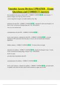 Vascular Access Devices UPDATED    Exam  Questions and CORRECT Answers 