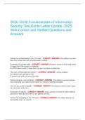 WGU D430 Fundamentals of Information  Security Test Guide Latest Update  2025  With Correct and Verified Questions and  Answers 