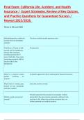 Final Exam&colon; California Life&comma; Accident&comma; and Health Insurance &sol;  Expert Strategies&comma; Review of Key Quizzes&comma; and Practice Questions for Guaranteed Success &sol; Newest 2025&sol;2026&period;   