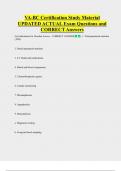 VA-BC Certification Study Material  UPDATED ACTUAL Exam Questions and  CORRECT Answers