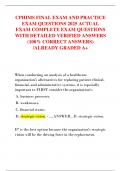 CPHIMS FINAL EXAM AND PRACTICE EXAM QUESTIONS 2025 ACTUAL EXAM COMPLETE EXAM QUESTIONS WITH DETAILED VERIFIED ANSWERS &lpar;100&percnt; CORRECT ANSWERS&rpar; &sol;ALREADY GRADED A&plus;