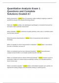 Quantitative Analysis Exam 1 Questions with Complete Solutions Graded A&plus;