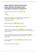 Quant Skills & Reasoning Final Exam Review Questions and Complete Solutions Graded A&plus;