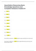 Quantitative Methods&comma; Exam 1 Questions and Complete Solutions Graded A  Package Deal