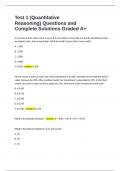 Test 1 &lpar;Quantitative Reasoning&rpar; Questions and Complete Solutions Graded A&plus;
