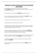 MANAGER OF LANDFILL OPERATIONS STUDY SET QUESTIONS AND ANSWERS