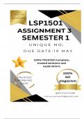 LSP1501 Assignment 3 (COMPLETE ANSWERS) Semester 1 2025 - DUE 19 May 2025