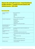 Missouri Life and Health Insurance &sol; Actual Questions & Certified Solutions &sol; Complete Accurate Quizzes with Verified Answers &sol; 2025-2026 