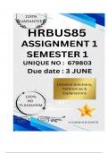 HRBUS85 Assignment 1 &lpar;COMPLETE ANSWERS&rpar; Semester 1 2025 &lpar;679803&rpar; - DUE 3 June 2025