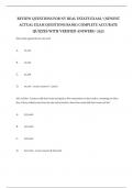 REVIEW QUESTIONS FOR NY REAL ESTATE EXAM &sol; &lpar;NEWEST ACTUAL EXAM QUESTIONS BANK&rpar; COMPLETE ACCURATE QUIZZES WITH VERIFIED ANSWERS &sol; 2025&sol;&sol; ORIGINAL COPY