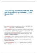 Truck Driving Championship Exam With  Correct Questions And Answers Latest  Update 2025