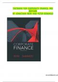 TEST BANK FOR Corporate Finance&comma; 3rd Edition By Jonathan Berk and Peter DeMarzo &vert; All Chapters &vert; Latest & Updated Version A&plus;