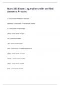 Nurs 333 Exam 1 questions with verified answers A&plus; rated