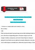 Psychiatric Assessment for Psychiatric-Mental Healṭh Nurse Practitioner Exam 4&comma;5&comma;6 Covered Weeks 3-4 LATEST UPDATE&excl;&excl;&excl;&excl;